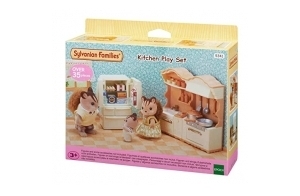 Sylvanian Families - La cuisine aménagée - Set + de 35 accessoires - Plongez dans l'univers de la famille Sylvanian - Figurines animaux miniatures - Jouet enfant 3 ans et + - 5341