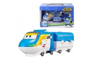 Super Wings - Train Transformable Robot Tony pour Garçons et Filles De 3 4 5 6 7 Ans, Figurines de Train Transformables pour Jeux Préscolaires et Cadeaux d'anniversaire, 5 Pouces.