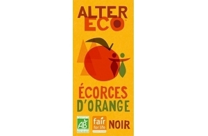 ALTER ECO - Tablette Chocolat Noir Aux Écorces d'Orange - Bio & Équitable - Chocolat Pérou - 100 g
