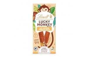 Lindt - Tablette LUCKY MONKEY Lait Céréales Croustillantes - Chocolat au Lait, 100g