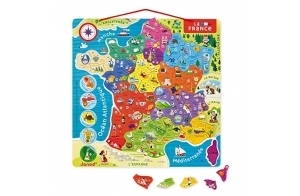 Janod - Puzzle Carte de France Magnétique - 93 Pièces Aimantées - Puzzle Enfant - Découvrir et Mémoriser - Jeu Éducatif - Dès 7 Ans, J05480