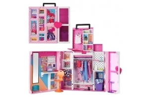 Barbie Dressing De Rêve Avec Espace Jeu Sur 2 Niveaux, Plus De 60 Cm De Large, Plus De 15 Espaces Rangement, Tenues Et Accessoires Inclus, Jouet Enfant, A Partir De 3 Ans, HBV28