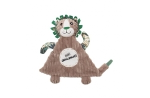 LES DÉGLINGOS Jélékros le lion - Baby Doudou - Doudou pour bébé et Enfant - Tissu ultra Doux - Peluche - Ludique - Cadeau naissance 36719 Taupe