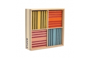 KAPLA Coffret Octocolor 100 planchettes colorées (Rouge, Orange, Jaune, Vert, Bleu Clair, Bleu foncé, Rose, Violet), Jouet en Bois, Jeu de Construction, dès 2 Ans