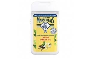 Le Petit Marseillais | Crème de Douche Extra Douce Lait de Vanille Bio (flacon de 250 ml) – 92 % d'ingrédients d'origine naturelle – Flacon entièrement recyclable