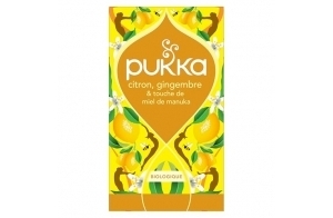 Pukka, Infusion Biologique et Ayurvédique, Goût Citron Gingembre et touche de Miel de Manuka, 100% des Ingrédients Issus du Commerce Equitable, 20 Sachets