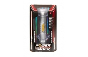 POWER SABER - Rouge - Sabre Laser pour Enfants dès 6 ans - Extensible et Rétractable Automatiquement - Jouet Laser Lumineux Réaliste - Combat Intergalactique - 30cm/ Déployé 89 cm - Boite Fenêtre