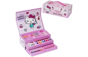 Hello Kitty Kit de Feutres Coloriage Enfants avec Crayons de Couleur, Peinture Enfant - Cadeau Fille (Rose)