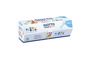 GIOTTO Gouache aux doigts - Set 6 pots 100 ml assortis