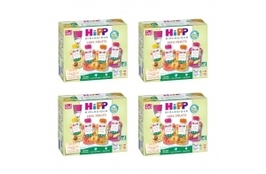 HiPP Biologique Multipack gourdes 4 variétés dès 4/6 Mois - 32 x 90 g