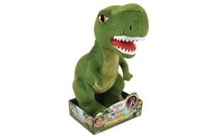 JEMINI Les JEMINOSAURES Peluche Dinosaure SONORE ET Lumineuse TYRANNOSAUR TREX +/- 32CM, Vert