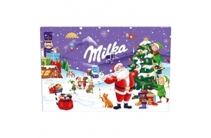 MILKA - 1 Calendrier de l’Avent Milka - Assortiment Festif de Chocolats - Idée Cadeau Noël - Chocolat à Offrir - 1 Calendrier de 200 g