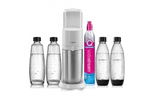 Machine à eau pétillante Sodastream DUO Blanc avec 2 carafes et 2 bouteilles Fuse