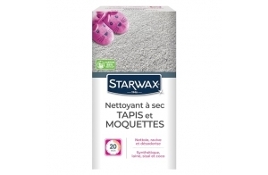 STARWAX - Nettoyant à Sec pour Tapis et Moquettes - Nettoyer et Raviver Les Tapis et Moquettes - pour Fibres Synthétiques et Naturelles - Fabriqué en France - 500g - Environ 20m²