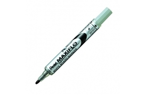 Pentel Maxiflo Lot de 12 Marqueurs effaçables à sec pour tableau blanc Pointe conique moyenne encre liquide Noire