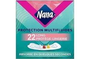 Nana Dailies extra protection Protège-Lingerie - 30 % plus Absorbant* pour Tous Types de Pertes - Sensation de Fraîcheur - 22 Protège-Slips Longs