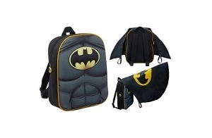 Sac à Dos 3D Batman pour garçons avec Cape Repliable Enfants DC Comics Nouveauté Déguisement Sac à Dos