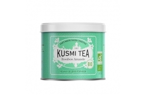 Kusmi Tea - Rooibos Amande - Infusion Bio - Rooibos Issu de l'Agriculture Biologique - Infusion Douce et Onctueuse sans Théine - Boîte Thé Métal 100g - Quantité pour environ 50 Tasses