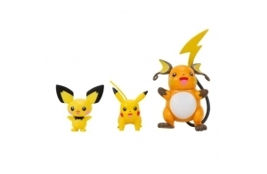 Pokèmon PKW2778 Select Lot de 3 Figurines Pichu et Pikachu et Raichu de 7,6 cm, Evolution Multipack Style 2