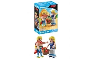 Playmobil 71544 Astérix : Tragicomix et Falbala - Comprend Deux Personnages Gaulois cultes, Un Bouquet de Fleurs, Une épée et des Accessoires - Dès 5 Ans