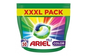 Ariel All-in-1 Pods Liquide Capsules, 50 Lavages, Couleur, Efficacité Exceptionnelle Contre Les Taches Même A Des Températures Plus Froides, Parfum Frais De Propreté