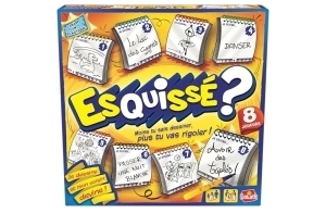 Esquissé - Jeu de Société - Dès 8 Ans - Fais Deviner ton Dessin à ton Voisin - Inclus Carnets pour Dessiner - A Jouer en Famille ou entre Amis - 4 à 8 joueurs - 20 min