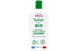 Love & Green - Gel Lavant Corps/Cheveux Bio 0% 500 ml - Fabriqué en France