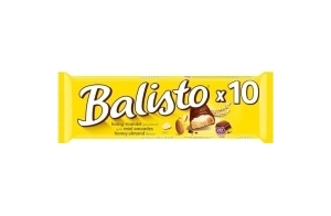 BALISTO - Barres chocolat et biscuit céréales, lait, miel et amandes - 10 sachets de 18,5g - 185g