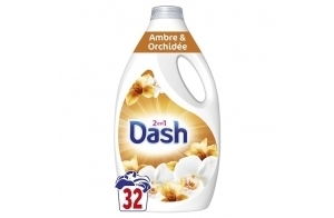 ARIEL Dash 2en1 Lessive Liquide, 128 Lavages (4x32), Ambre et Orchidée, Technologie Ultra Nettoyante Et Fraîcheur Longue Durée, Élimine Les Saletés et Taches Incrustées, Fabriqué en France