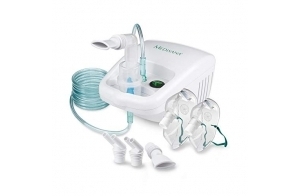 Medisana IN 500 inhalateur, nébuliseur à compresseur avec embout buccal et masque pour adultes et enfants, pour le rhume ou l'asthme avec accessoires supplémentaires et tube long