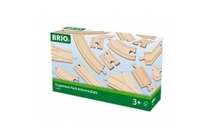 BRIO World - 33402 - Coffret Evolution Intermédiaire 16 Rails - Accessoire pour circuit de train en bois - Assortiment de rails - Jouet mixte à partir de 3 ans