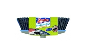 SPONTEX - 1 Tête de balai extérieur - Compatible avec tous manches Spontex - Fibres double action ultra résistantes - Bords antichocs