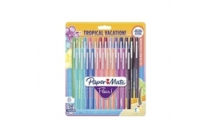 Paper Mate Flair Feutres de Coloriage - pointe moyenne (0,7 mm) - couleurs tropicales et assorties - Lot de 24