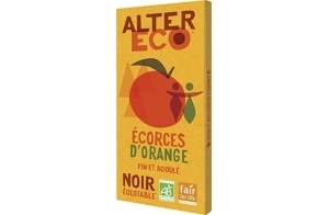 ALTER ECO - Tablette Chocolat Noir aux Écorces d'Orange - Bio & Équitable - Chocolat Pérou - Lot de 5 x 100 g