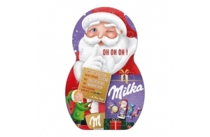 MILKA - 1 Calendrier de l'Avent Père Noël Milka - Assortiment de Chocolat au Lait du Pays Alpin, Chocolat Blanc et Chocolat au Lait Fourré - 1 Calendrier de 26 Chocolats soit 213 g