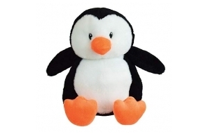 024031S Peluche Bouillotte Pingouin avec Micro Perles D'argile +/- 19 cm