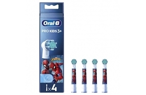 Oral-B Pro Kids Brossettes pour Brosse à dents électriques, Spiderman, Pack De 4 Unités, Conçu Pour Un Brossage En Douceur