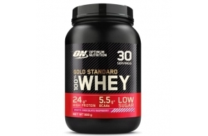 Optimum Nutrition Gold Standard 100% Whey, Poudre de Protéines pour Construction et Récupération Musculaire, avec Glutamine et Acides Aminés BCAA Naturels, Chocolat Blanc Framboise, 30 Portions, 900 g