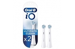 Oral-B iO Ultimate Clean, Embout, Pack de 2 Brossettes de Rechange, pour Brosse à Dents Électrique Jusqu’à 100 % d’élimination de la Plaque Dentaire, Blanc