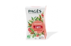 Pagès - Infusion BIO Ligne - Thé Vert, Guarana, Saveur Pamplemousse - Contrôle du Poids - Boîte de 20 Sachets, 100% Végétal