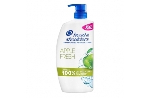 Head & Shoulders Apple Fresh Shampoing Antipelliculaire. Pompe 1000ml. Usage Quotidien. Jusqu'à 100% des Pellicules Éliminées, Cliniquement Prouvé. Tous Types de Cheveux et de Cuir Chevelu