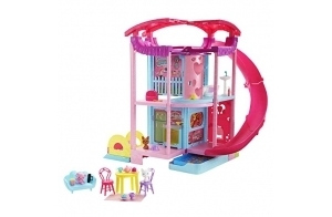 Barbie - La Maison de Chelsea - Coffret Modulable avec Maison de Poupée, Animaux, Piscine - Plus de 15 Accessoires - 50 cm - Cadeau dès 3 Ans, HCK77
