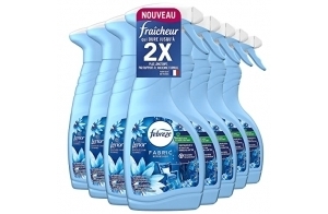 Febreze Spray Désodorisant Textile Lenor Envolée D'Air (8 x 500ml), Technologie OdourClear, Élimine Les Odeurs De Vos Textiles Pour Ne Laisser Qu’un Parfum Frais,