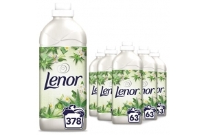 Lenor Aloe Vera Adoucissant, 378 Lavages (1.449L x 6), Pour Une Fraîcheur Et Une Douceur Durables Sans Colorants