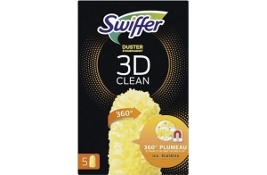 Swiffer Duster Plumeau Nettoyage 3D 360, Attrape Et Retient La Poussière, Recharges, 5 Unités