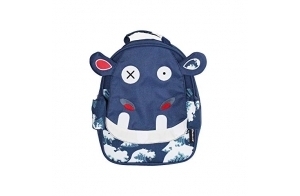 LES DEGLINGOS - PETIT SAC A DOS ENFANT 32CM HIPPIPOS L'HIPPO - BLEU MARINE - Idéal pour l'école maternelle - Dès 18 mois - 32cm