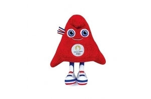 Doudou et Compagnie Mascotte Officielle des Jeux Olympiques et Paralympiques de Paris 2024, Peluche Phryge Olympique en Sachet, 23 cm, JO2408