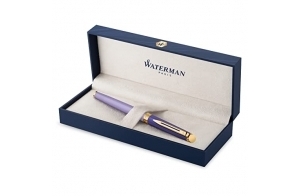 Stylo plume Waterman Hémisphère - en métal et laque violette avec finition en plaqué or - plume fine en plaqué or - coffret cadeau