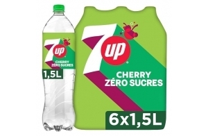 7UP Sans Sucres Saveur Cerise Bouteille 6 X 1,5L