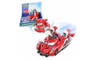 Super Wings Spinning Jett & Vehicle, Jouet de Transformation pour Les Enfants de 3 Ans, 4 Ans, 5 Ans, 6 Ans, 7 Ans et 8 Ans.